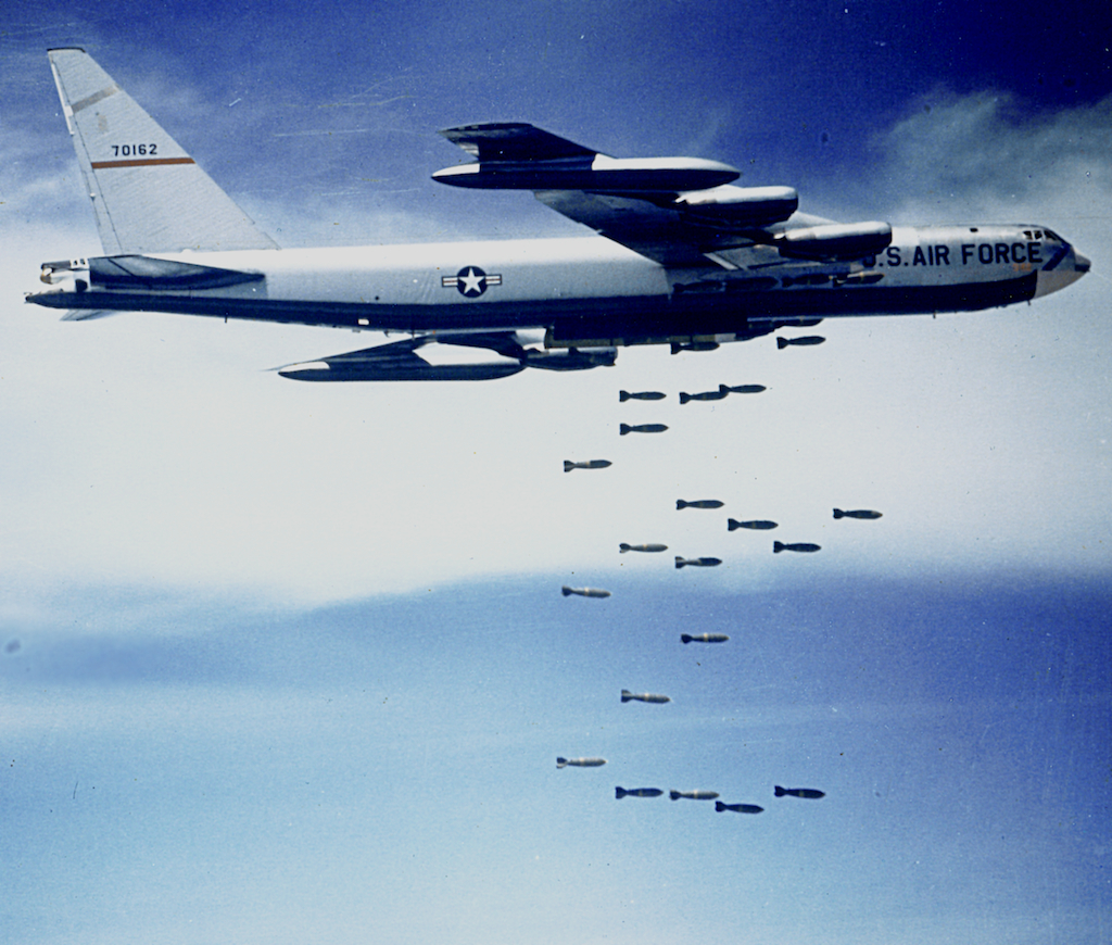 Air Force B-52 bomb drop
90 seconds before impact